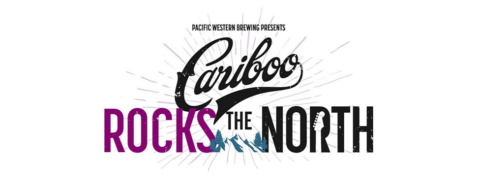 Pacific Western Brewing Presents Cariboo Rocks the North logo in Bold Black and Purple text