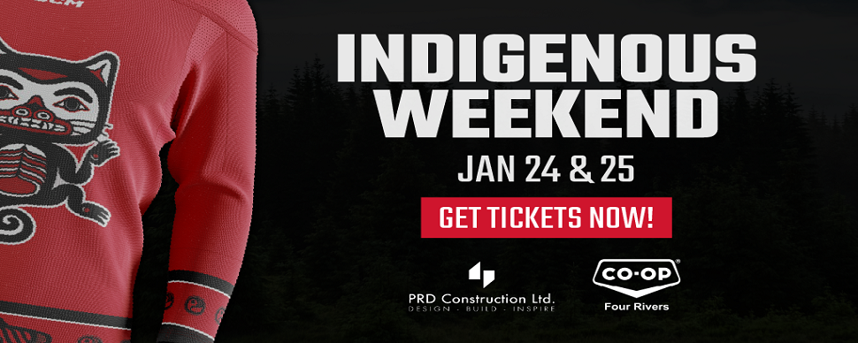 Indigenous Weekend Jan 24 and 25 Get tickets now sponsored by PRD Construction LTD and Co-op